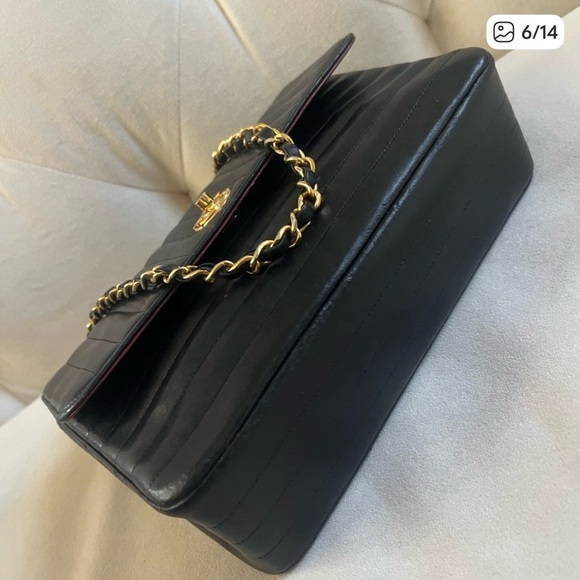 Chanel mademoiselle Lambskin 24k Gold Plated hardware Flap. - Picture 4 of 14